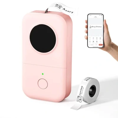 Bild av Phomemo D30 Bärbar etikettskrivare Bluetooth etiketttillverkare Termisk mini etikettmaskin handhållen för hem, kök, skola, kontor, kompatibel med iOS &amp; Android