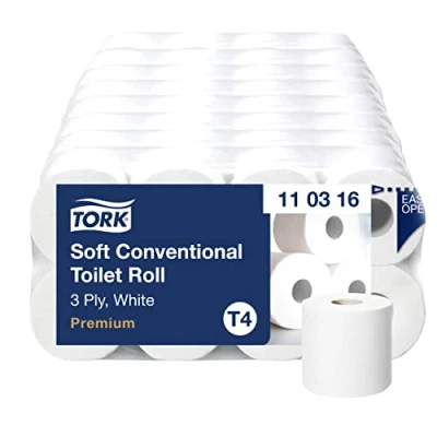 Bild av Tork 110316 toalettpapper, vitt, 8 rullar om 250 ark vardera