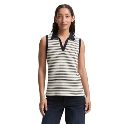 Bild av TOM Tailor Stripe Structure Linne, Storlek: 3XL, Off white/navy