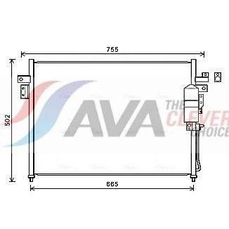 Bild av AVA COOLING SYSTEMS DN5404D Kondensator med avfuktare Aluminium 687mm R134a, R1234yf NISSAN: NP300 Navara Pick up