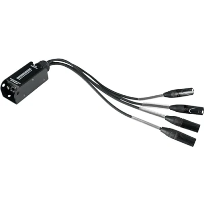 Bild av Pronomic NetCore SP 3M multicore kluvna toppar male piska med 4 XLR kontakter (hane) till RJ45 uttag för överföring av analoga eller digitala signaler via nätverkskabel