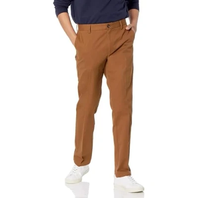 Bild av Amazon Essentials Herr Slim Fit Skrynkelbeständig platt framsida Chino byxa, mörk kaki brun, 38 B x 32 L