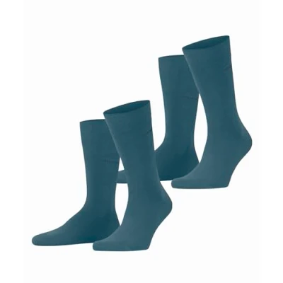 Bild av ESPRIT Herrstrumpor Basic Uni 2 pack ekologisk bomull enfärgad par, Grön (Peacock 6382), 3942, (Påfågel 39 42 EU