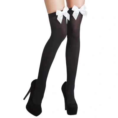 Bild av Boland Strumpor med rosett, Overknees, stretchiga strumpor, tillbehör, karneval, kostym, temafest