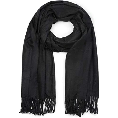Bild av styleBREAKER Unisex lång halsduk enfärgad med fransar, vinterstola varm färger, mjuk tygviskos 01017104, Bordeaux röd, One size