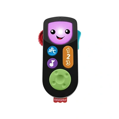 Bild av FISHER PRICE Pedagogisk kul Smart TV fjärrkontroll elektronisk leksak med inlärningsinnehåll, 20+ låtar och äron, främjar finmotorik, flerspråkig, från 6 månader, HH26