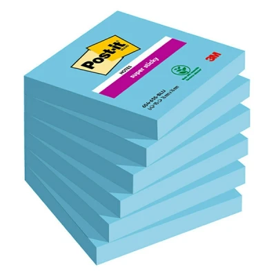 Bild av Post it 6546SEB Super Sticky Notes, 76 x mm, 90 ark, ultrablå