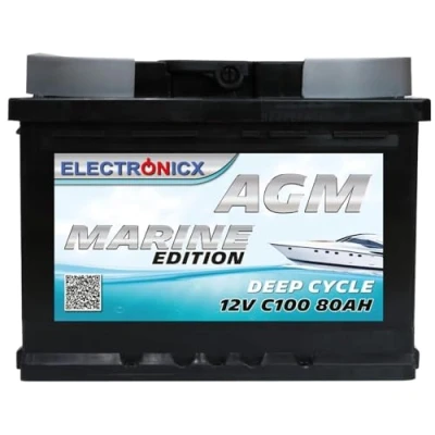 Bild av AGM batteri 12 V 80 Ah, Electronicx Caravan Edition, solcellsbatteri, försörjningsbatteri, husvagnsbatteri