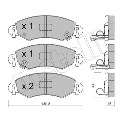Bild av Bromsbeläggssats, skivbroms METELLI 22 0339 0