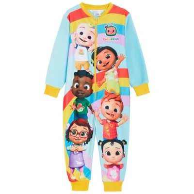 Bild av CoComelon Onesie för barn allt i ett pyjamas pojkar flickor fleece JJ dragkedja unisex nattkläder, gUL, 3 4 År