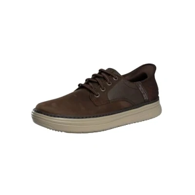 Bild av Skechers Herr Hands Free Slip ins Hyland sneakers, Kakao läder, 9.5 UK, 44 EU