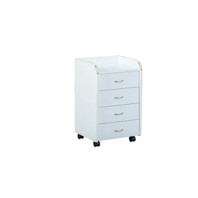 Bild av Inter Link Rullande skrivbord med 4 ldor Piedestal Mobilt frvaringsskp fr kontorsmaterial WxDxH: 40x36x65 cm vit Pronti