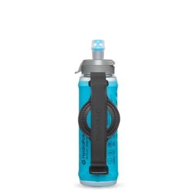 Bild av HydraPak SkyFlask 350 ml (Beu Malibu) vikbar mjuk sportflaska för löpning (500 ml) justerbar handledsrem, stänksäker plugg