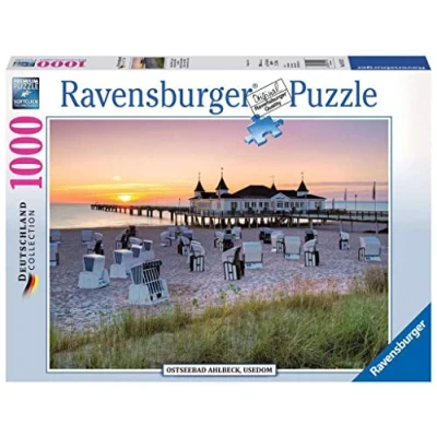 Bild av Ravensburger pussel 19112 Östersjöbad Ahlbeck, Usedom 1000 bitar för vuxna och barn från 14 år, med strandmotiv, gul