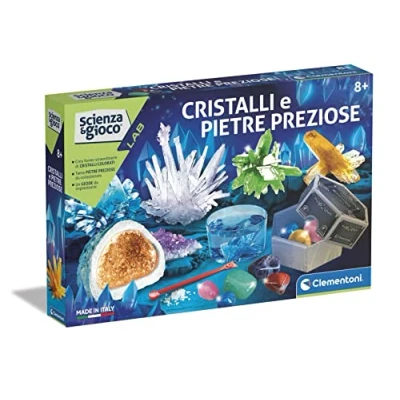 Bild av Clementoni Lab Jättar och Preciose Laboratory Kristaller för barn, experiment Vetenskap, Vetenskapligt spel 8 år (version på italienska) Made in Italiy, Multifärg, 19314