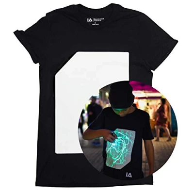 Bild av Illuminated Apparel Interaktiv T shirt som lyser i mörkret (Svart/grön, 7 8 år)