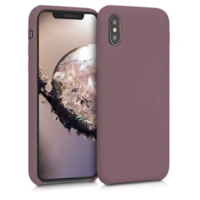 Bild av kwmobile Fodral kompatibelt med Apple iPhone XS skal mjukt TPU silikon telefonfodral druva