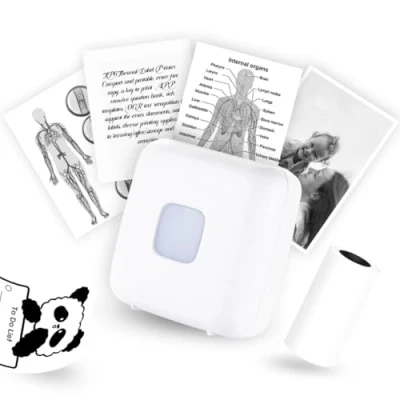 Bild av vretti Mini termisk etikettskrivare, 300 DPI fickskrivare kompatibel med Android &amp; iOS, trådlös för iPhone arbetslista, anteckningar, dagbok, resor