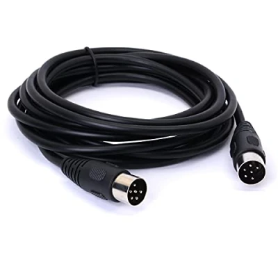 Bild av HTGuoji midi DIN 6 stifts kabel hane till plugg instrument omvandlare adapter stift ljudsladd för mikrofongitarr (3 meter)