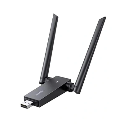 Bild av UGREEN WLAN Stick AC1300 Adapter PC Dualband (5GHz/2.4GHz), WiFi med dubbla 5dBi antenner WPS knapp, Plug &amp; Play under Windows 10/11, stöder Windows, MacOS