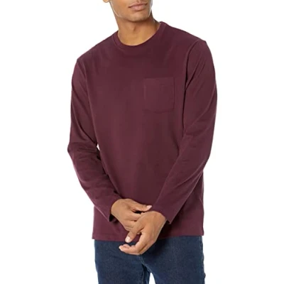 Bild av Amazon Essentials långärmad t shirt för män, vinröd, X Large