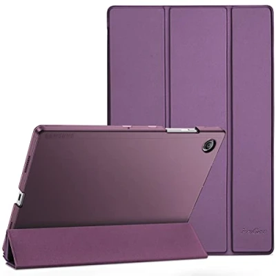 Bild av ProCase fodral för Galaxy Tab A8 10,5 tum (SM X200/X205) 2022 trippel vikbart skyddsfodral ultratunt lätt stativ skal smart med genomskinlig frostad baksida (lila)