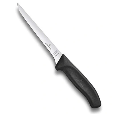 Bild av Victorinox, Swiss Classic, Profi Ausbeinmesser, Extra Scharfe Klinge, gerader Schliff, 15 cm, Robuster Kunststoffgriff, Rostfreier Stahl, schwarz