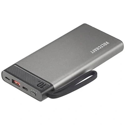Bild av VOLTCRAFT PB 10 PD3.0 Powerbank 10000 mAh Power Delivery 3.0 LiPo Grå svart Statusindikering
