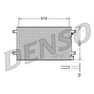 Bild av DENSO DCN02006 Condenseur De Clim sans déshydrateur 401x618x16 R 134a 401 AUDI: A4 B7 Avant, B6 B8 Berline, SEAT: Exeo ST