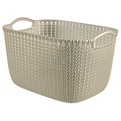 Bild av Curver Basket Stickad Rektangulär 19 L i vitt, 39,5 x 29,5 23,6 cm