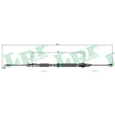 Bild av LPR C0973B Câble De Frein 938/720 à disque VOLKSWAGEN: Transporter 4 Bus,