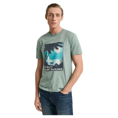 Bild av GANT Placed Graphic Tshirt med print, Storlek: Small, Kalamata green