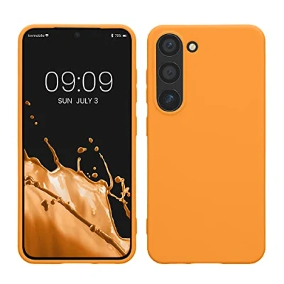 Bild av kwmobile fodral kompatibelt med Samsung Galaxy S23 mjukt smalt skyddande TPU silikonskydd fruktig orange