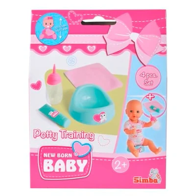 Bild av New Born Baby pottränings set, påfyllbar flaska, torkduk och kräm för 3043 cm dockor, 4 delar, från 2 år
