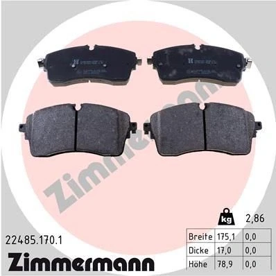 Bild av ZIMMERMANN 22485.170.1 Jeu de plaquettes frein préparé pour indicateur d&#039;usure la photo correspond au contenu livraison