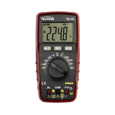 Bild av Testboy 318 digital multimeter för fotovoltaiska system (mått: DC spänning upp till 1500 V, AC 1000 ström 2 A AC/DC, med LED ficklampa och 40 mm display)