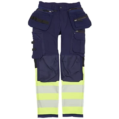 Bild av VARSELBYXA 1993 1642 4 VÄGS STRETCH MARINBLÅ/VARSELGUL C48 Beijerbygg Byggmaterial