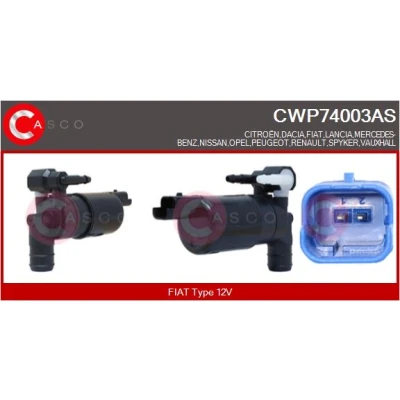 Bild av CASCO AS CWP74003AS Spolarpump 12V CITROËN: C4 I Hatchback, Berlingo II Skåpbil, C5 PEUGEOT: 307 Kombi, 508 Sedan, SW