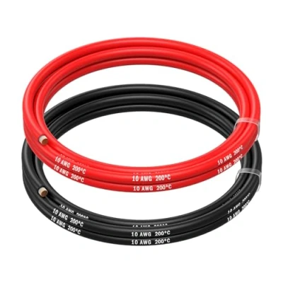 Bild av MMOBIEL 10 AWG Elektrisk Silikonkabel Gauge (5,26 mm²) Förtennad Kopparkabel 2 Separata Kabeln Röd &amp; Svart Varje 1,5 m / 5 ft för RC, Drönare, 3D Skrivare, Batterier, Högtalarkablar, Led Strips