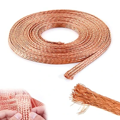 Bild av 16,4 fot ren koppar fläta stickat nät anti störningsbredd 6 mm flexibel kabel avlödning veke lödfläta tråd reparationsverktyg