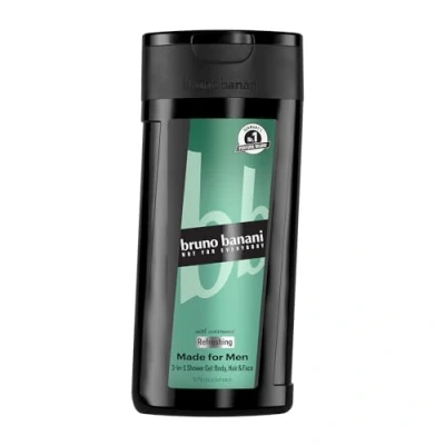Bild av bruno banani tillverkad för män 3 i 1 duschgel med uppfriskande vattenlevande doft, 250 ml