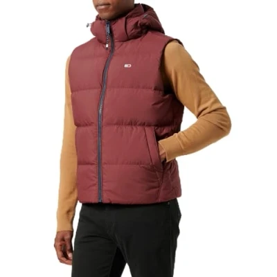 Bild av Tommy Jeans herr TJM ESSENTIAL DOWN VEST EXT DM0DM20465 väst, Lila (Deep Rouge), M, M