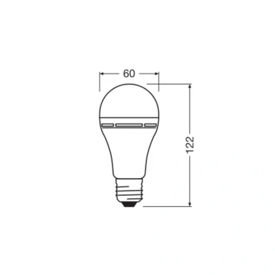 Bild av OSRAM traditionell LED lampa E27 8W matt 4000K uppladdningsbart batteri