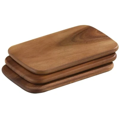 Bild av Zassenhaus Frukostbräda i trä uppsättning av 2 tillverkad hållbar akacia brödbräda lättskött robust 22 x 15 cm