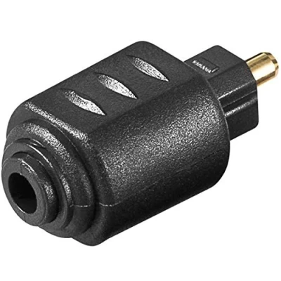 Bild av PremiumCord Optisk adapter Toslink, TOS 3,5 mm uttag kontakt, guldpläterad, färg svart