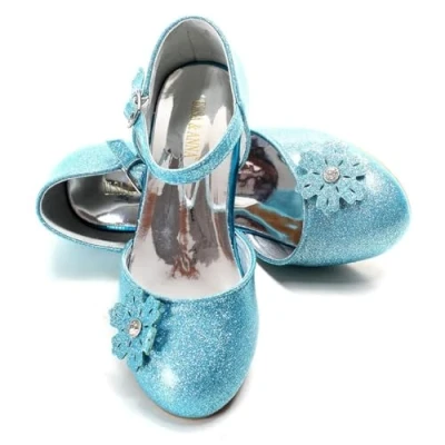Bild av ELSA &amp; ANNA® Flickor prinsessa snödrottning festskor sandaler med kilklack, Blu11 Sh, 31 EU