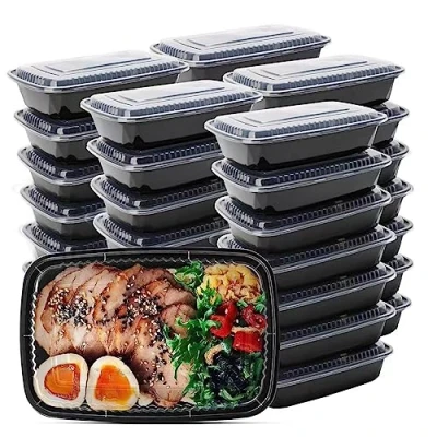 Bild av WUHUIXOZ 50 pack 32 oz matförvaringsbehållare med lock, bentolåda återanvändbar lunchlåda i plast kök matlåda mikrovågsugn diskmaskin och frys säker