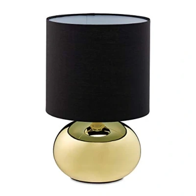 Bild av Relaxdays sänglampa touch dimbar, modern lampa med 3 steg, E14, bord kabel, 28 x 18 cm, guld 10029515_259