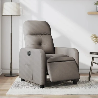 Bild av Elektrisk reclinerfåtölj taupe tyg