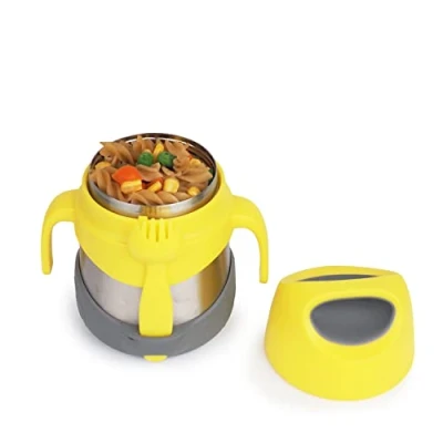 Bild av b.box Isolerad matburk med gaffel för småbarn Enkel öppnad behållare Rostfritt stål, 5 timmar + av perfekta temperaturer Diskmaskinssäker, BPA fri (citronkarameller, 325 ml)